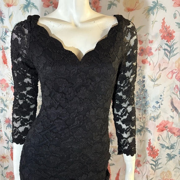 Vintage Molly Malloy Size S Black Sweetheart Cocktail Dress - Picture 4 of 12